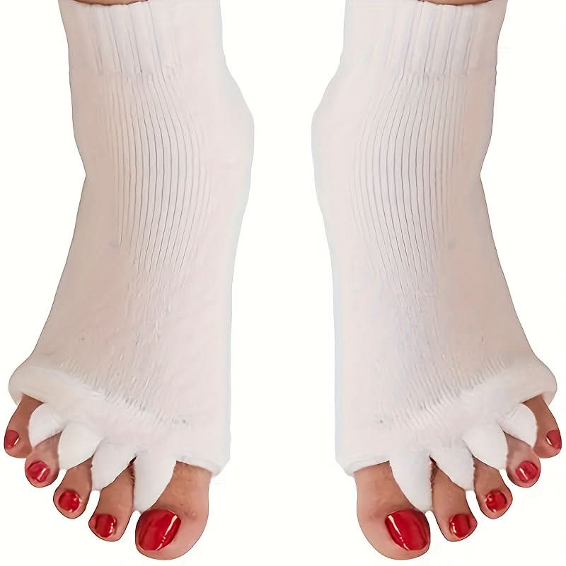 Comfy Toeless Yoga Socks - Non-Slip Five-Toe Split Socks for Perfect Foot Alignment