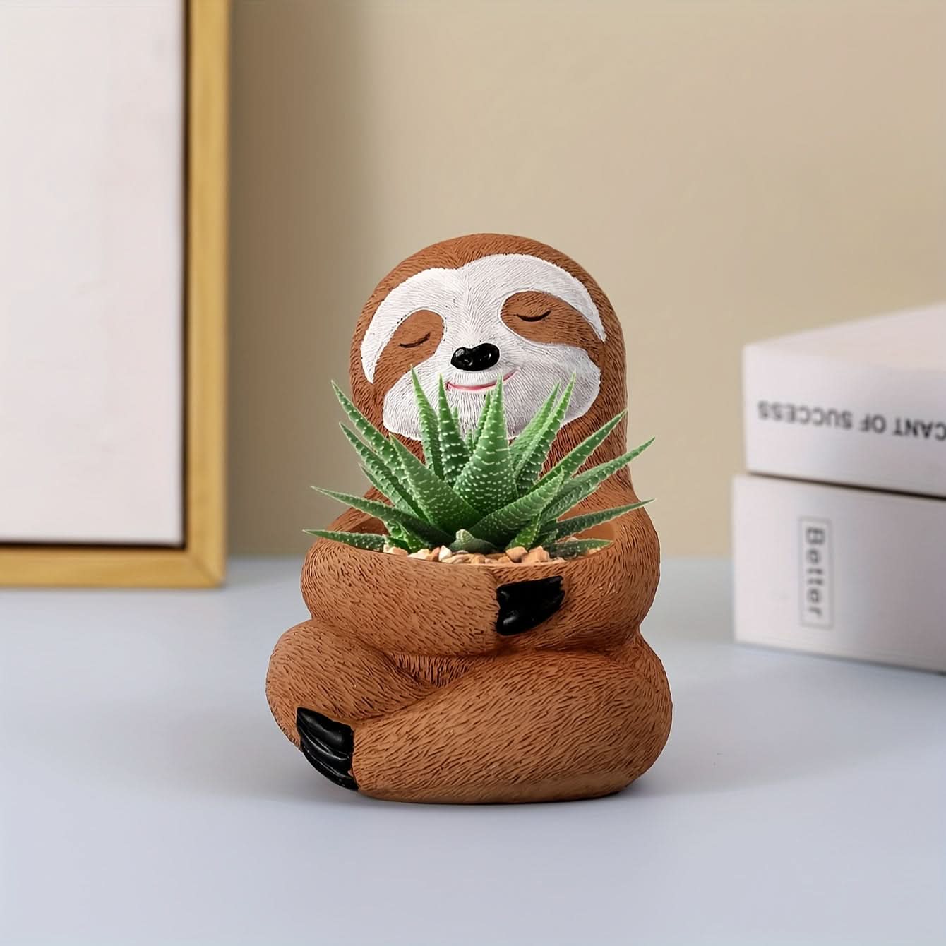 Cartoon Resin Sloth Shaped Ceramic Plant Pot
