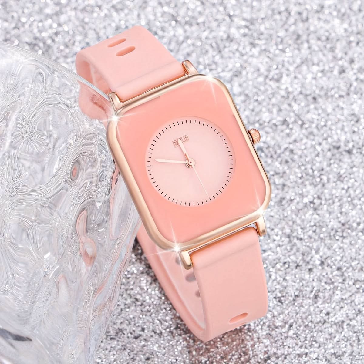 Quartz Digital Watch Set – Casual Square Watches with Silicone Bands (3-pieces)