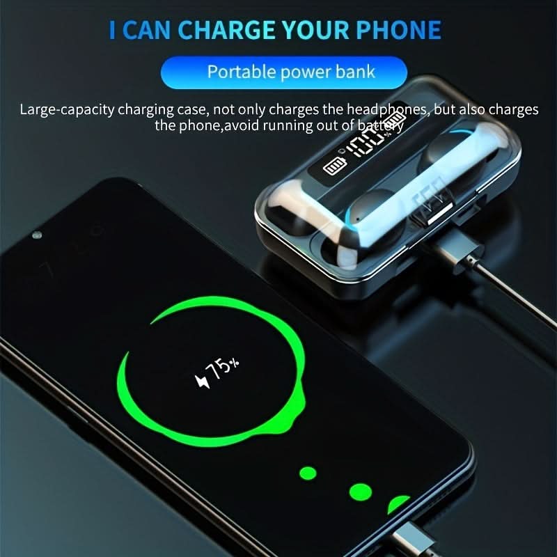 TWS Wireless Earbuds with Charging Case, Hi-Fi Stereo Sound