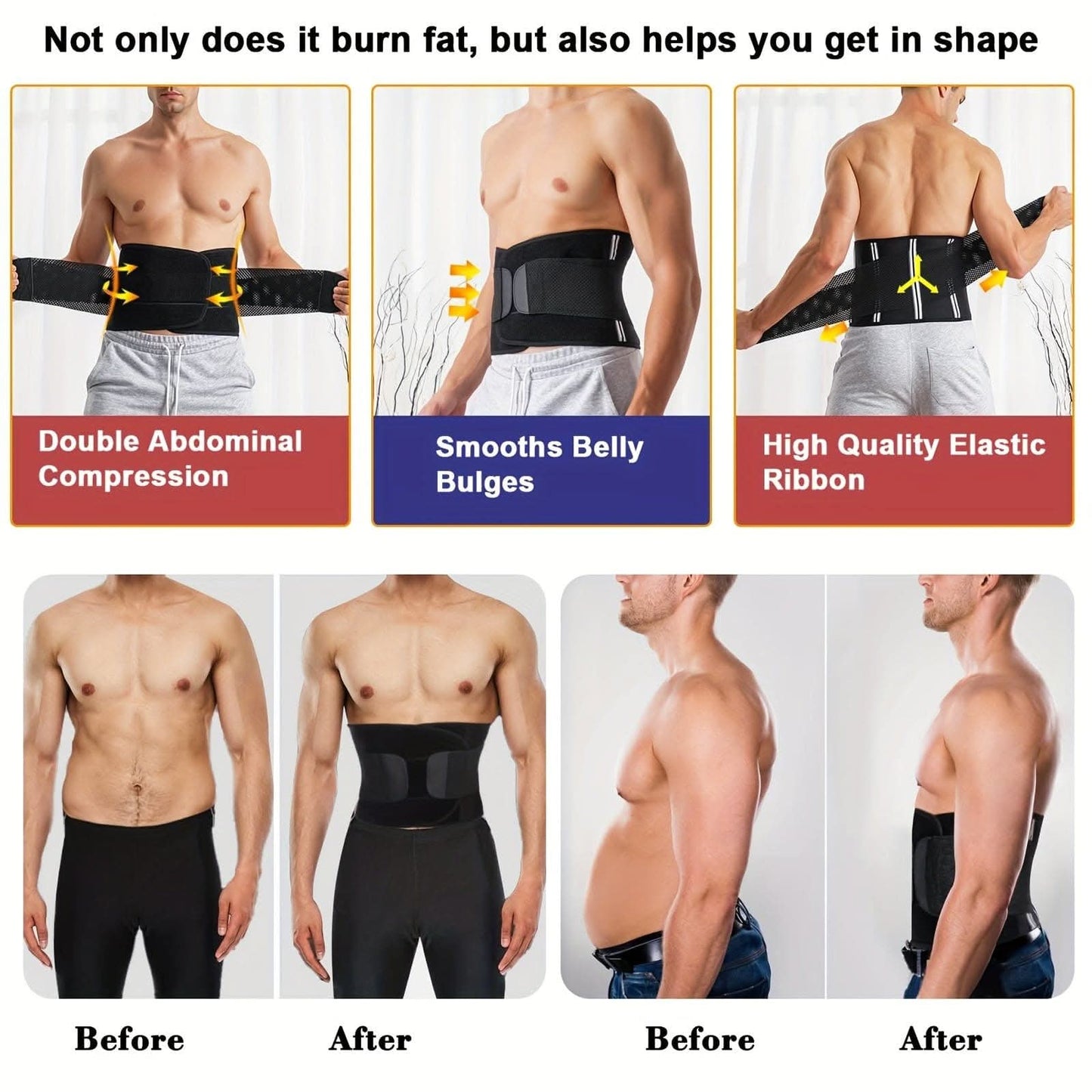 Men's Waist Training Belt – Weight Loss & Abdominal Control
