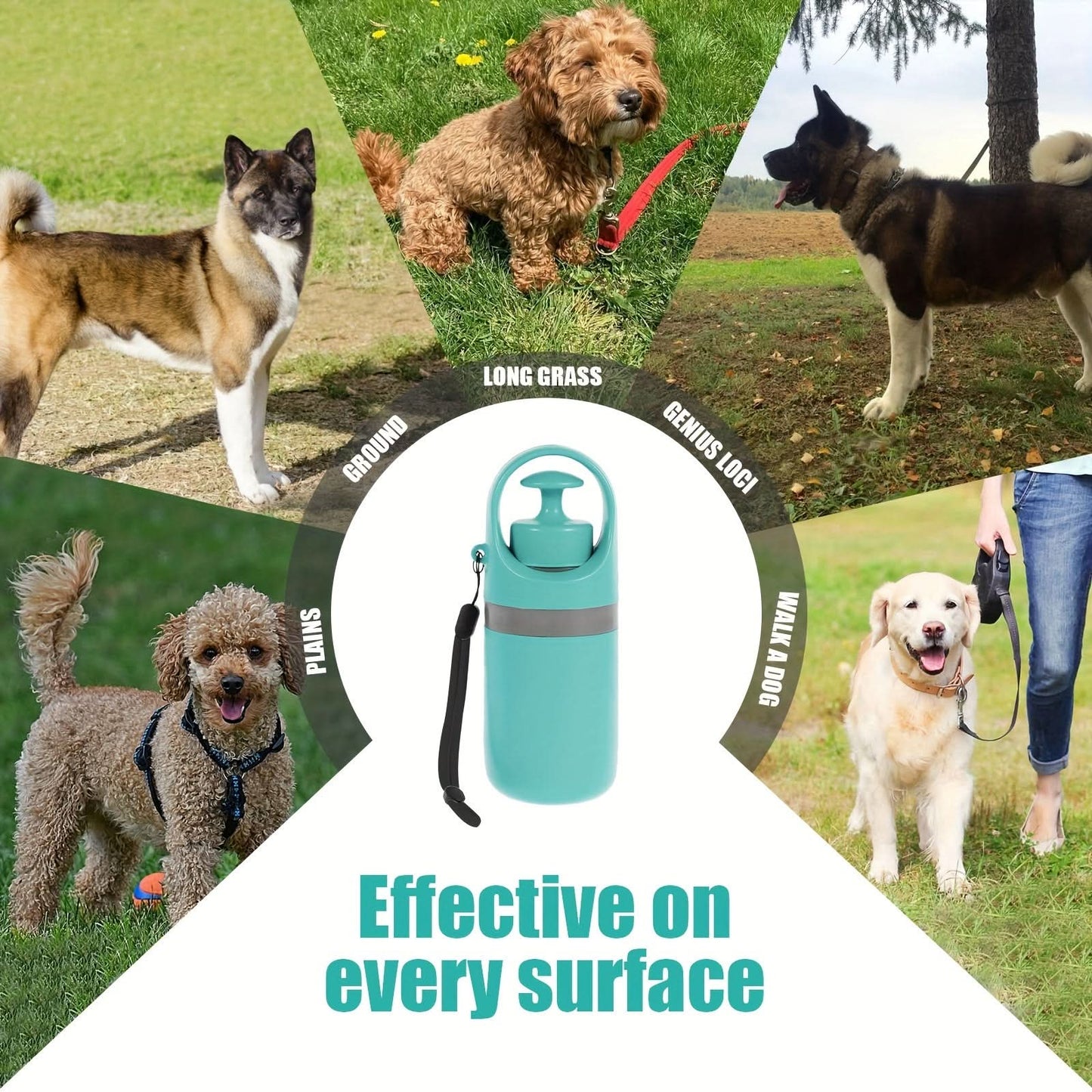 Portable 6-Claw Dog Poop Picker – Outdoor Scooper with Bag