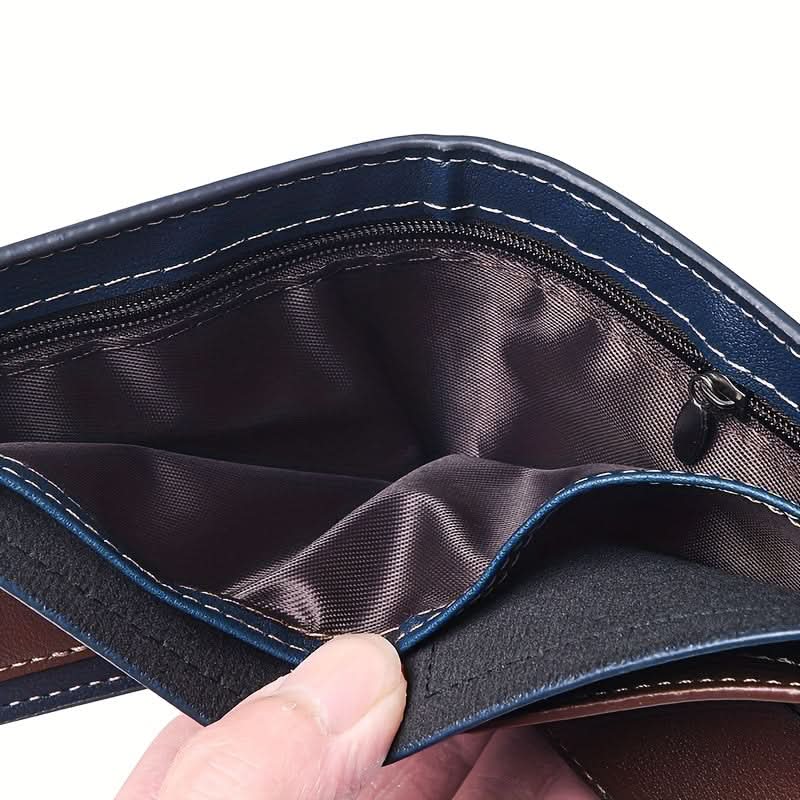 Stylish Black PU Leather Wallet with Money Clip and Zip Coin Purse