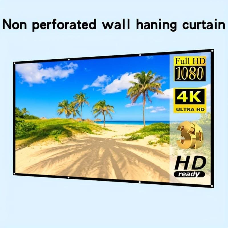 84-Inch 4K Portable Projector Screen, 3D Ready