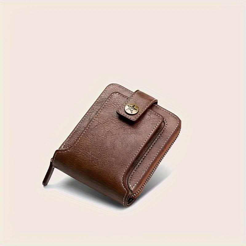 Stylish Men's Tree Pattern Wallet with Zipper Closure