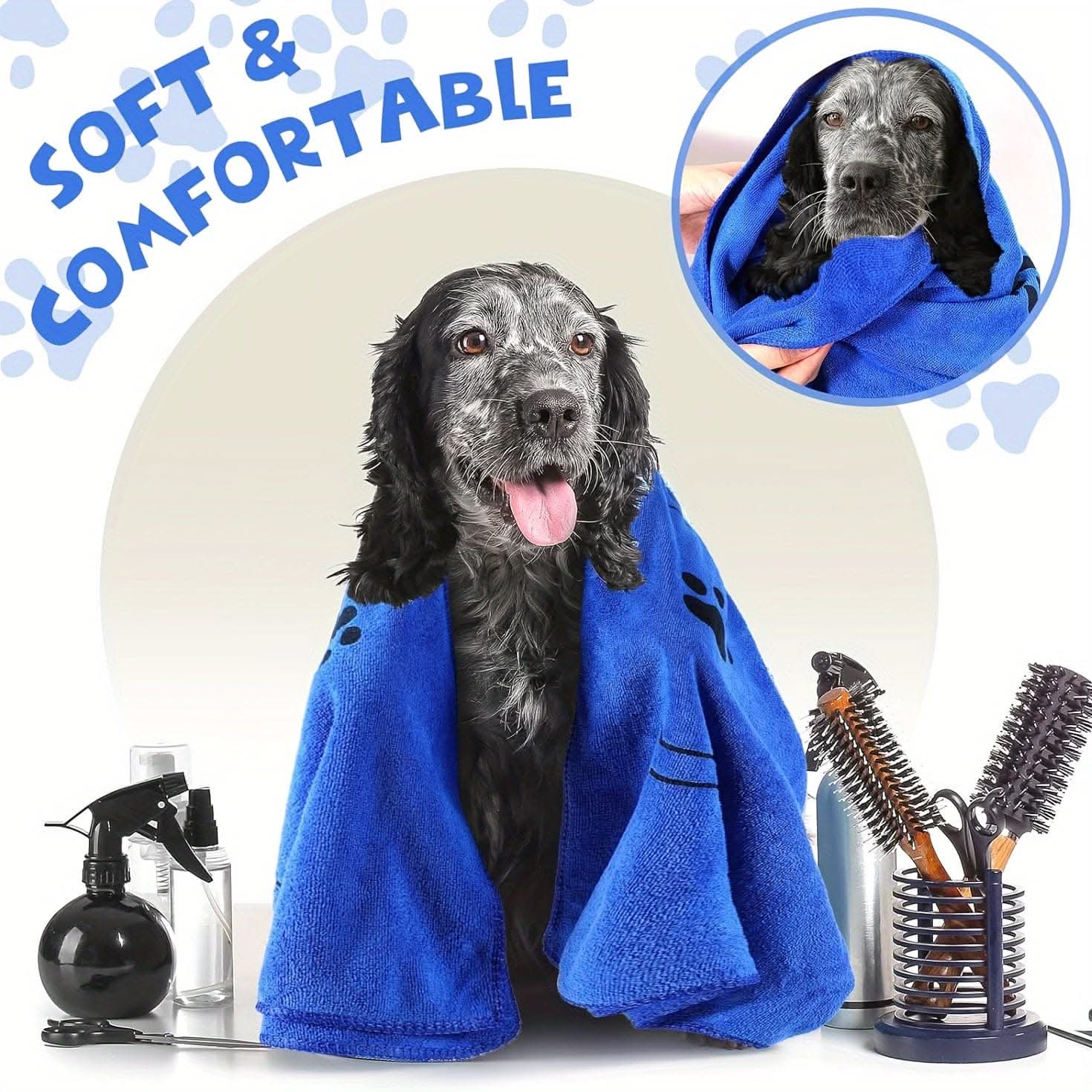 Microfiber Pet Towel Set for Dogs & Cats