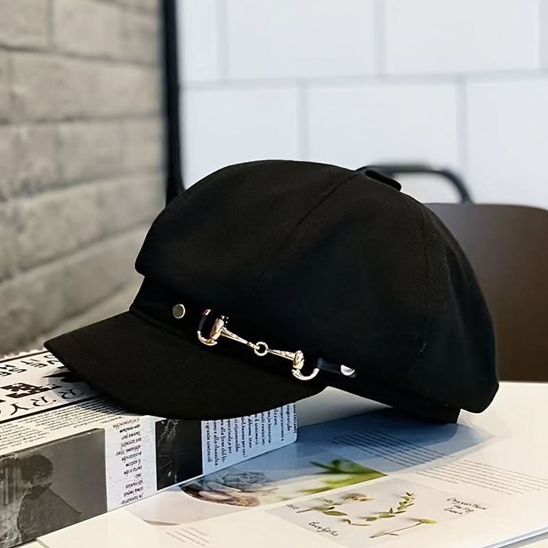 2-Pack Women’s Classic Berets – Elegant Black & White Embossed Hats