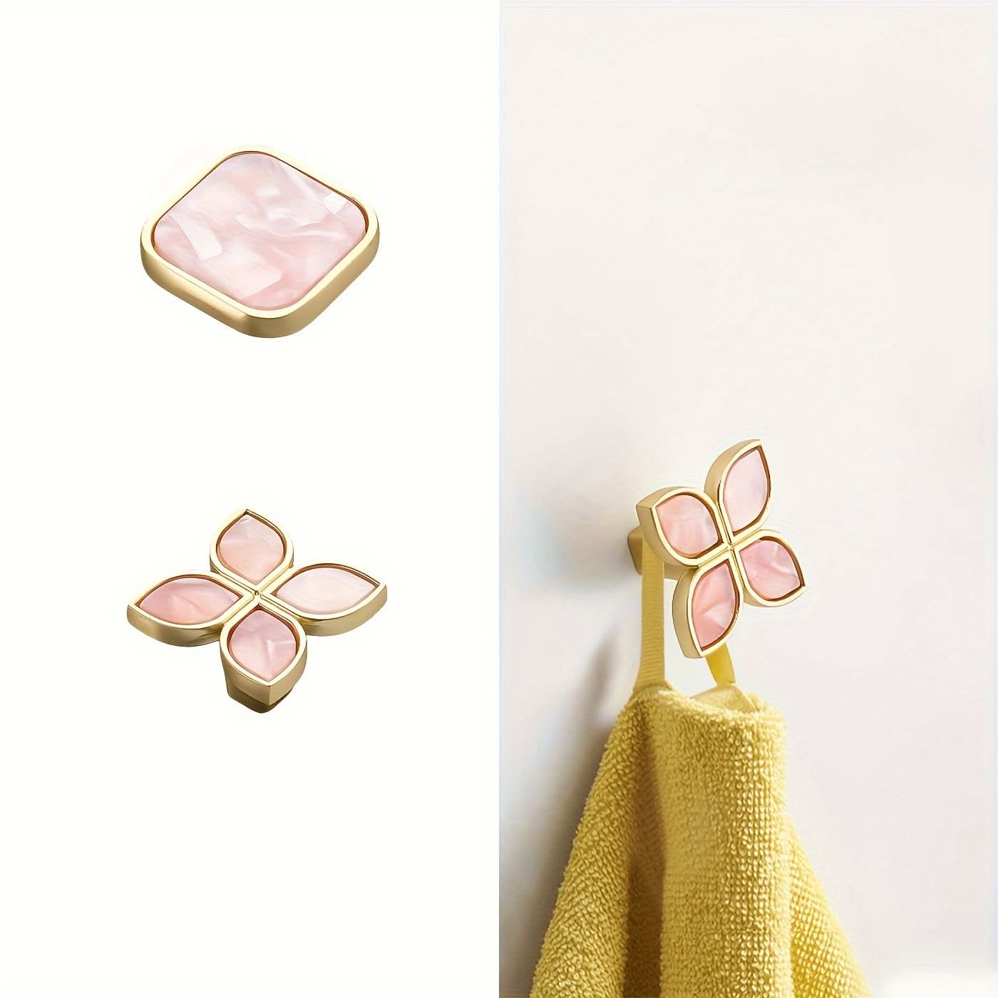 5-Pack Pink Zinc Alloy Cabinet Knobs – Brushed Single Hole Handles