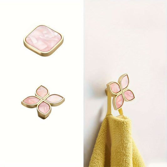 5-Pack Pink Zinc Alloy Cabinet Knobs – Brushed Single Hole Handles