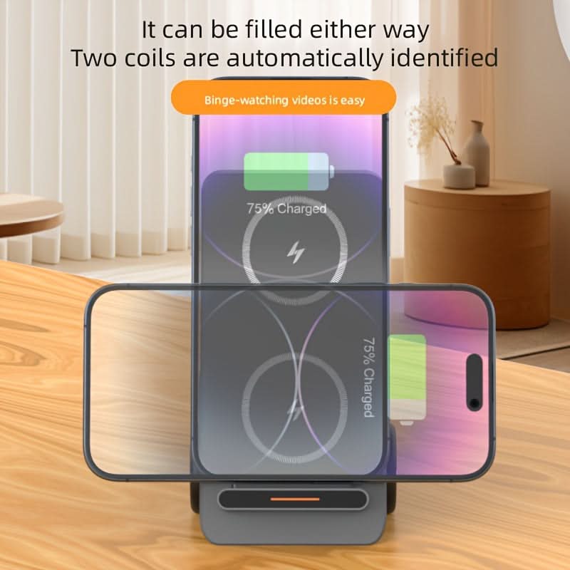 3-in-1 Wireless Charging Station - Fast Dual Coil Charger for iPhone