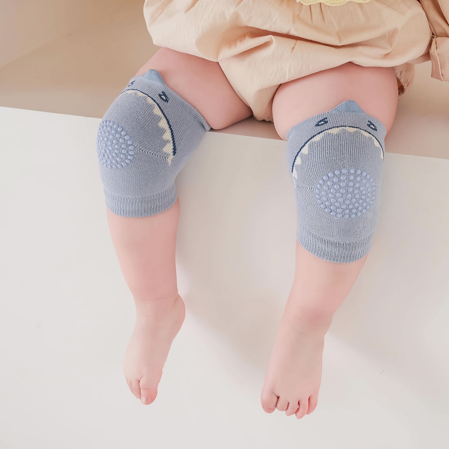 6 Pairs Baby Knee & Elbow Pads with Cute Animal Designs - Anti-Slip Crawling Protectors