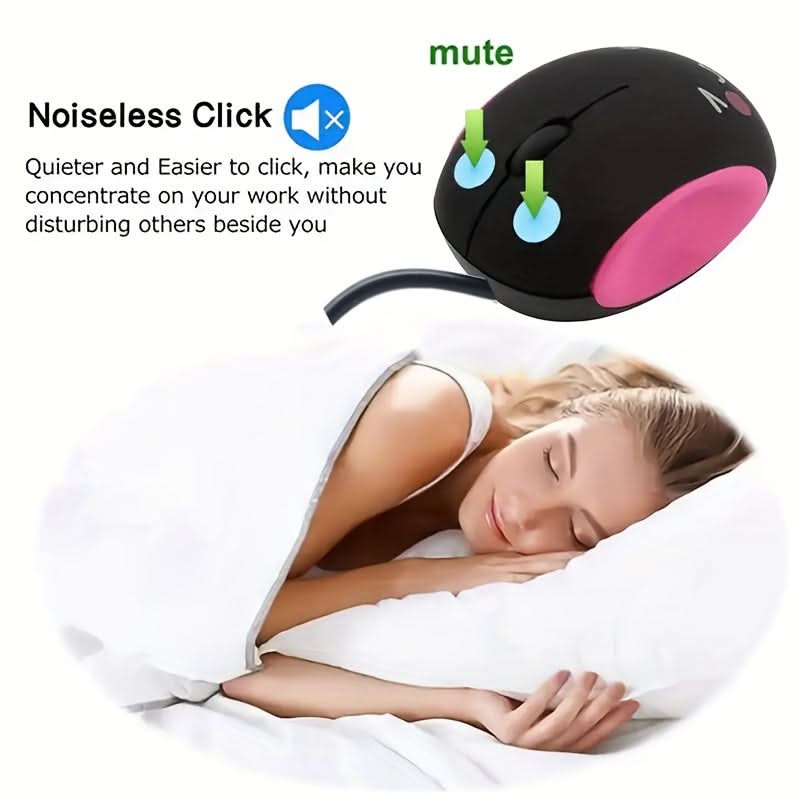 Cute Silent USB Optical Wired Mouse – Compact