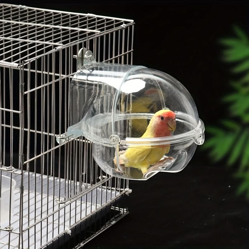 Clear Plastic Bird Bath with Cage Hook
