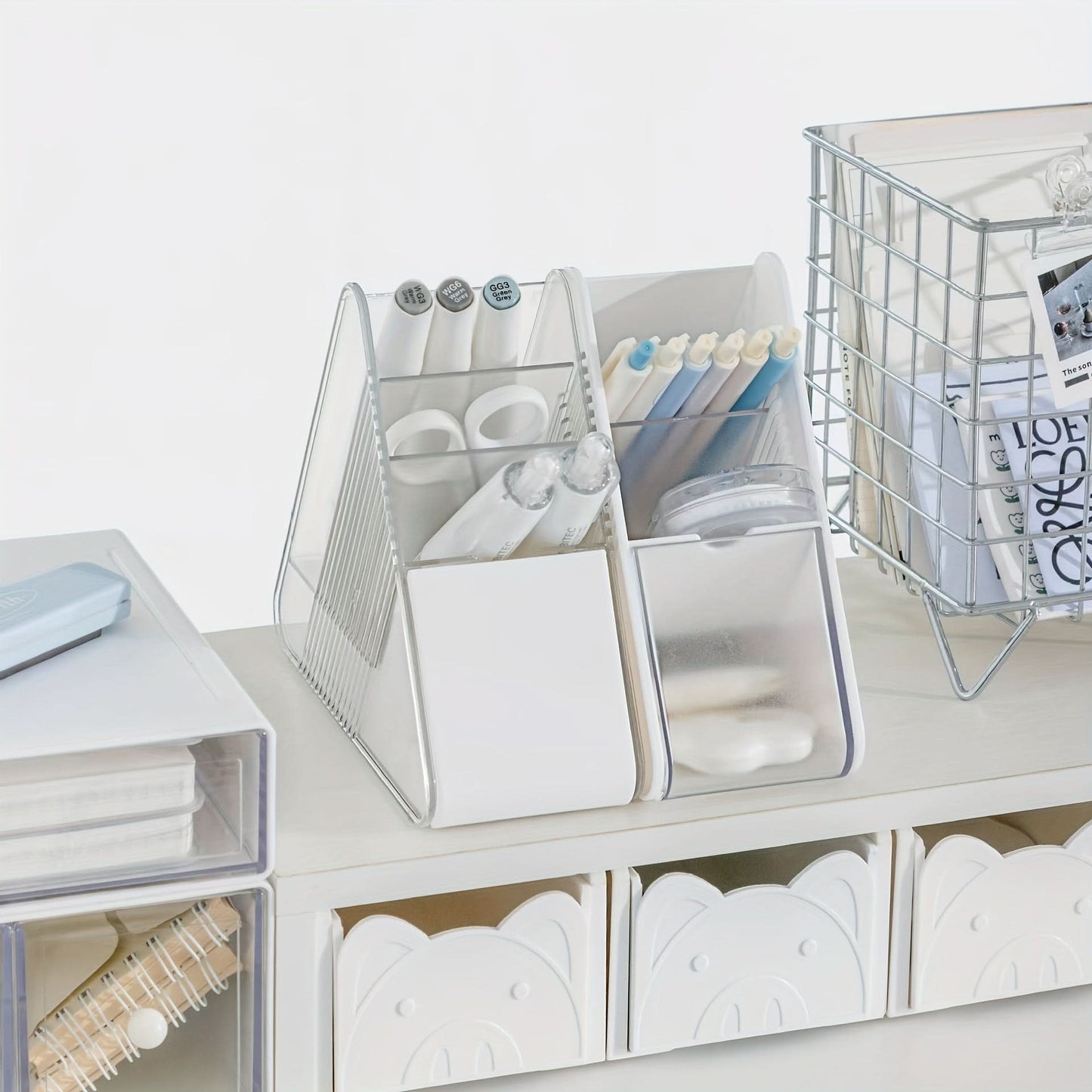 Slant Pen Holder Organizer Set