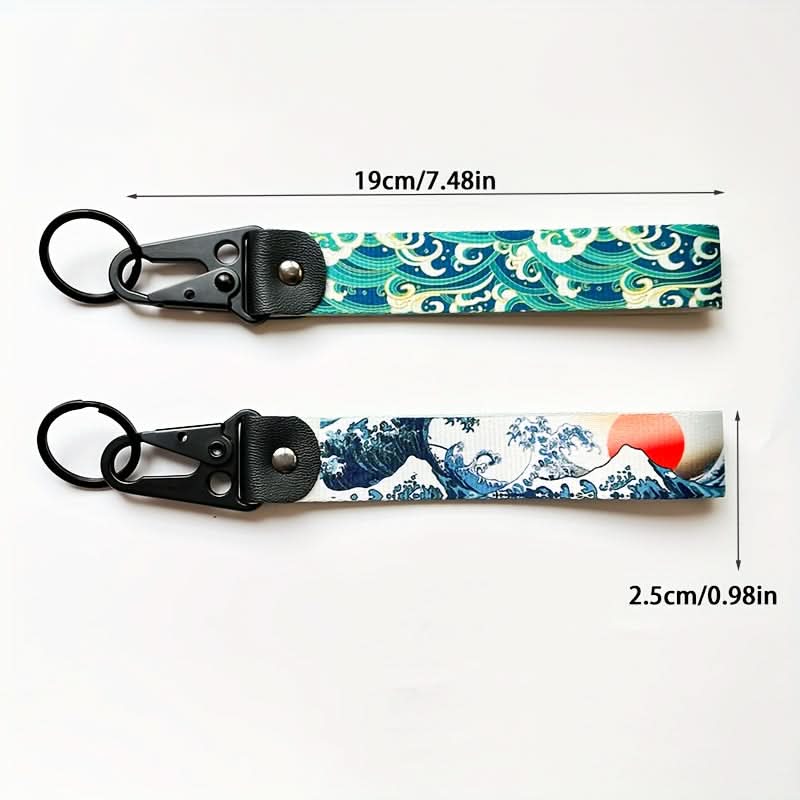 Premium Nylon Car & Motorcycle Keychain – Wave Design