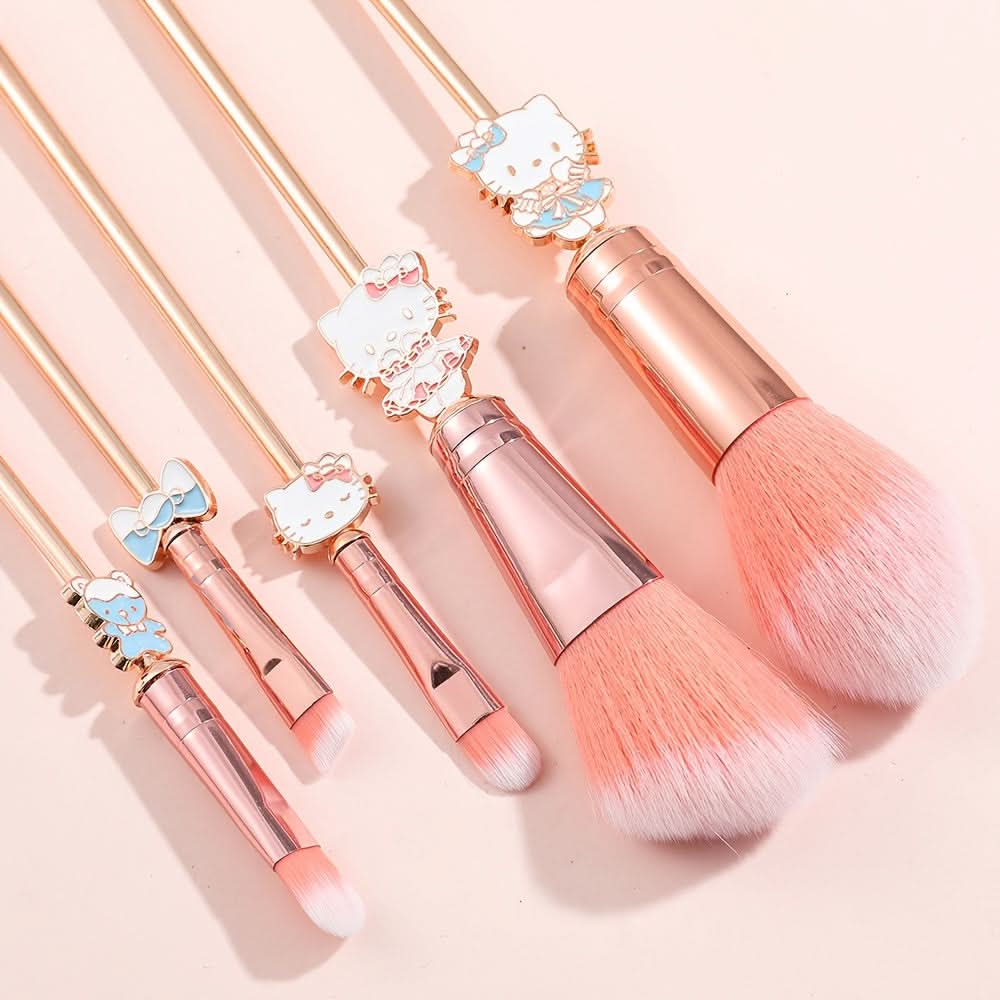 Sanrio 5-Piece Cute Kitty Makeup Brush Set