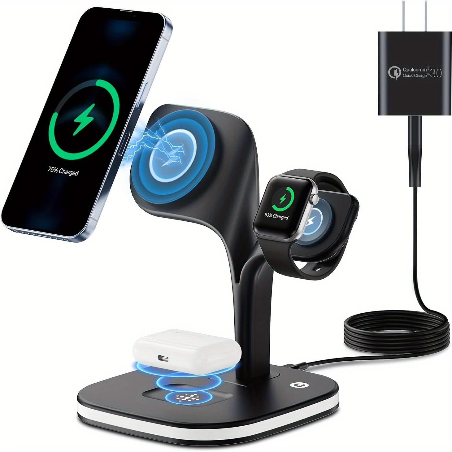 4-in-1 Magnetic Wireless Charger Dock for iPhone, AirPods, Watch