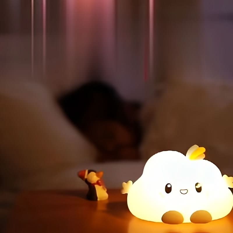 Cloud-Shaped LED Night Light - USB Rechargeable Touch Lamp for Bedside