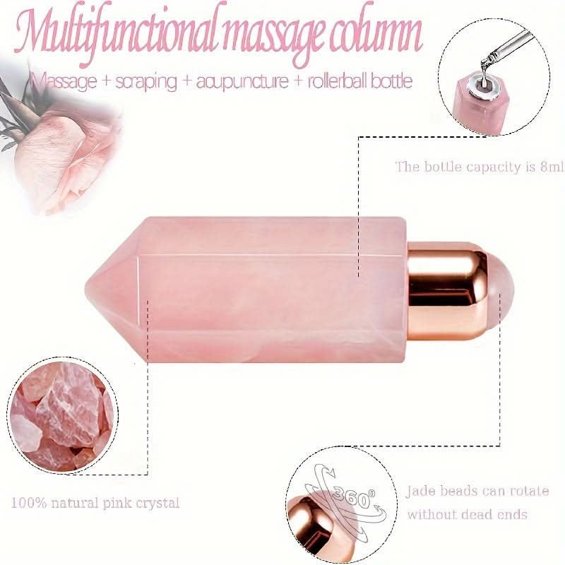 10ml Pink Crystal Roll-On Bottle with Powder Bead