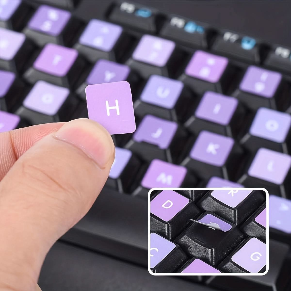Vibrant Keyboard Sticker Set – Colorful, Removable Decals