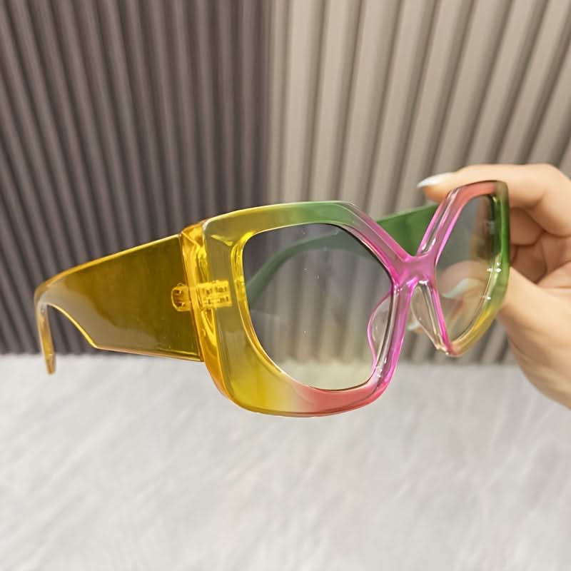 Oversized Cat Eye Color Block Sunglasses