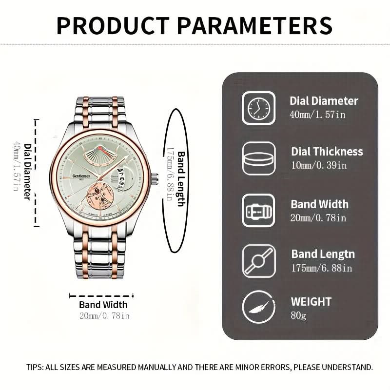 Luxury Men's Quartz Watch with Calendar