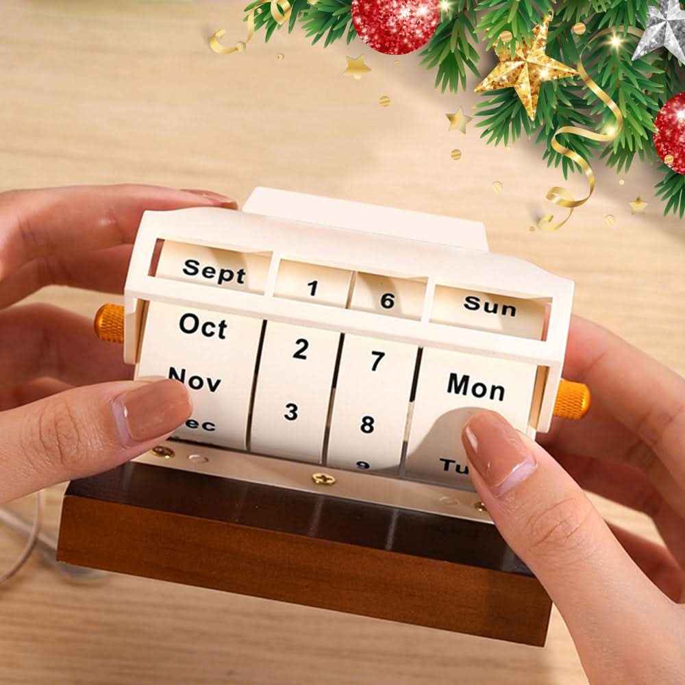 Wooden Desk Calendar with Memo Pad