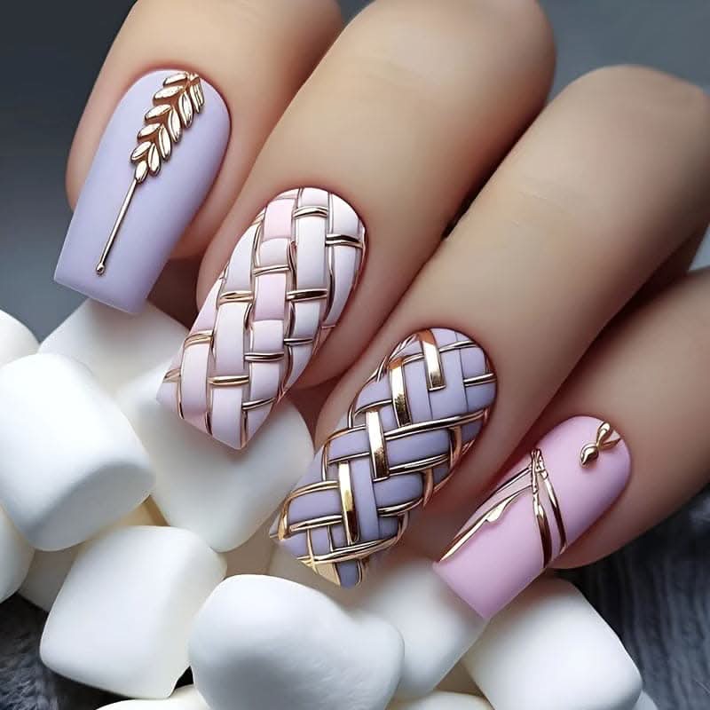24pcs False Nails Set – Includes Nail Glue and Nail File