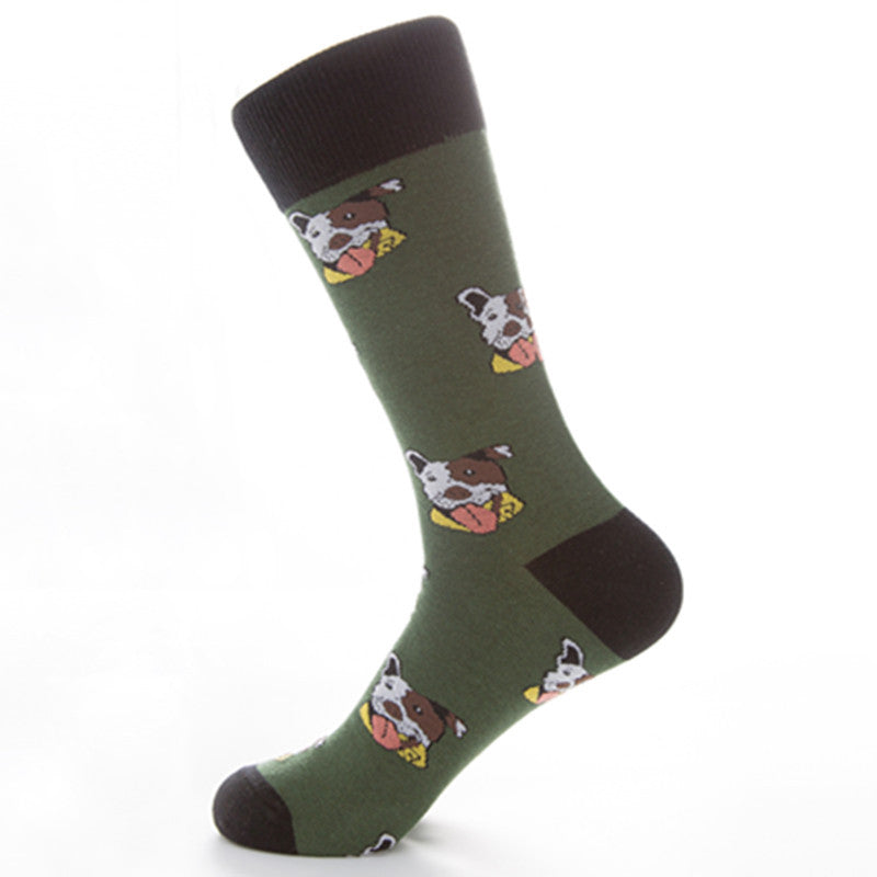 Unisex Cotton Mid-Tube Socks – Colorful Animal Print Casual Crew Socks (41–46)