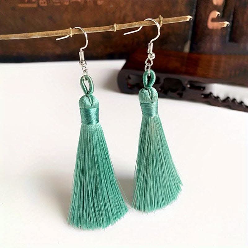 Colorful Tassel Dangle Earrings – Boho Ethnic Style