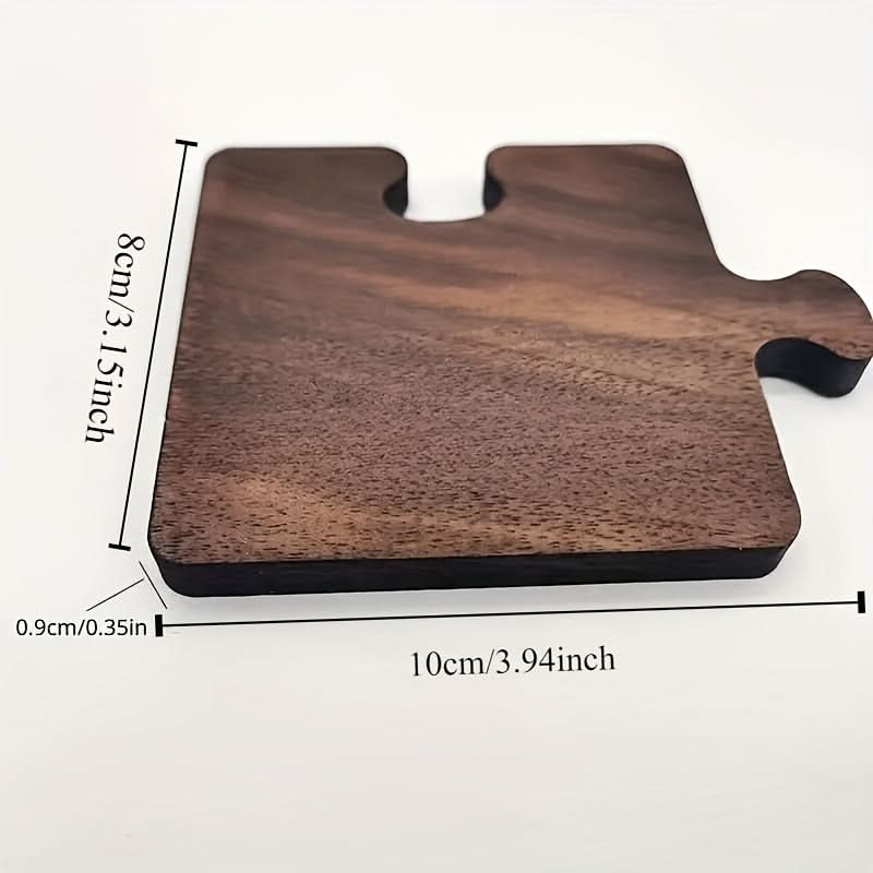 4-Piece Walnut Wooden Puzzle Coaster Set