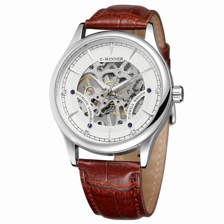 T-WINNER Hollow Automatic Mechanical Watch for Men – 30M Waterproof Timepiece