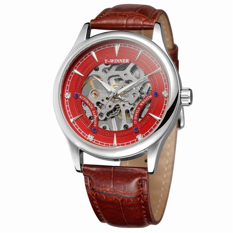 T-WINNER Hollow Automatic Mechanical Watch for Men – 30M Waterproof Timepiece