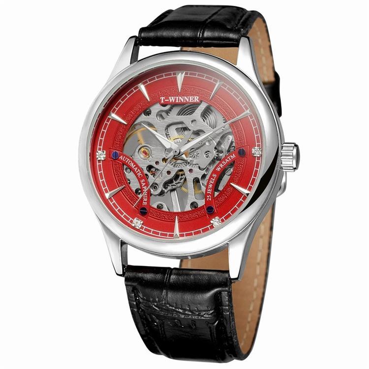 T-WINNER Hollow Automatic Mechanical Watch for Men – 30M Waterproof Timepiece