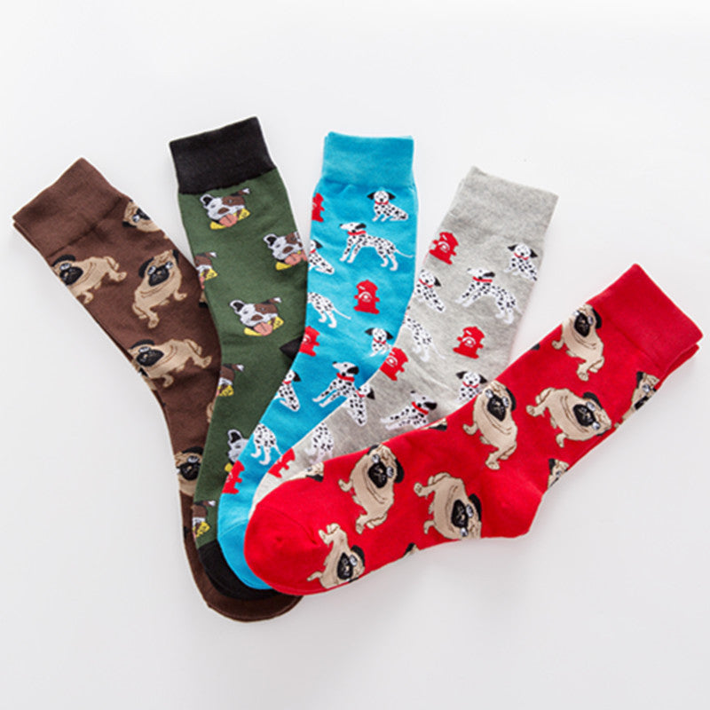 Unisex Cotton Mid-Tube Socks – Colorful Animal Print Casual Crew Socks (41–46)
