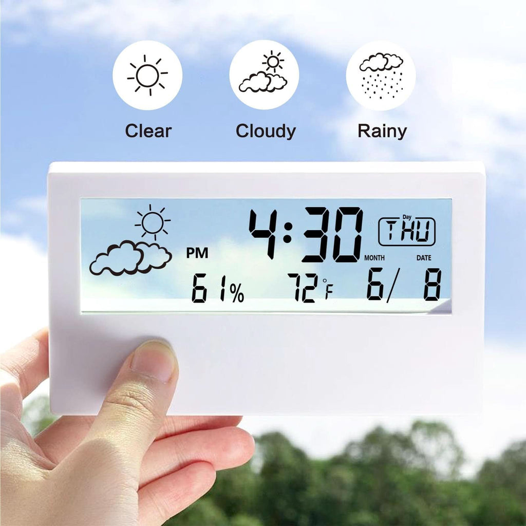 Transparent Digital Desk Clock – Modern LED Alarm Clock