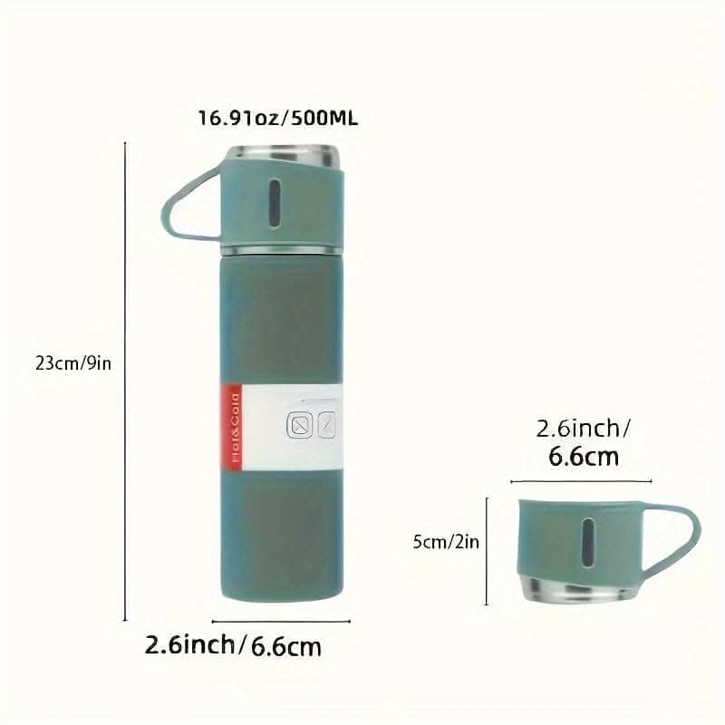 500ml Stainless Steel Vacuum Flask Set - With Cup