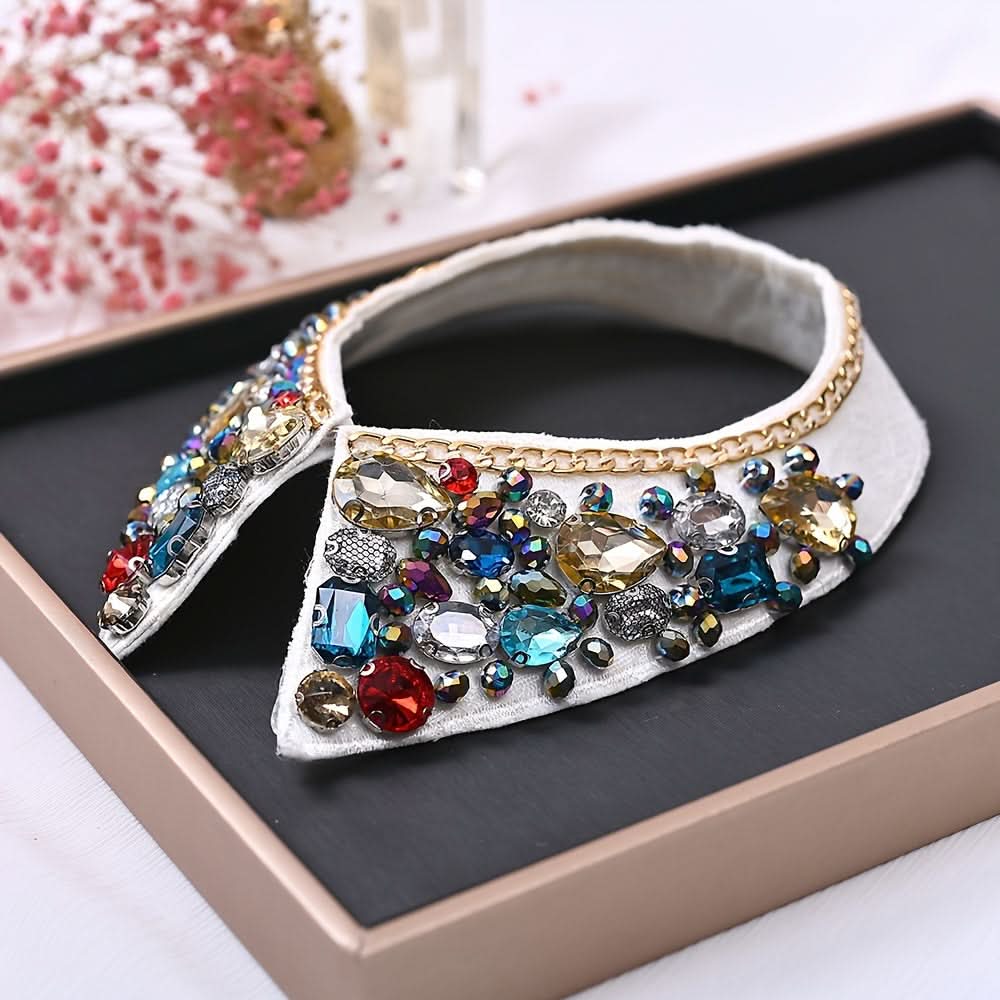 Rhinestone Faux Collar for Women’s Outfits