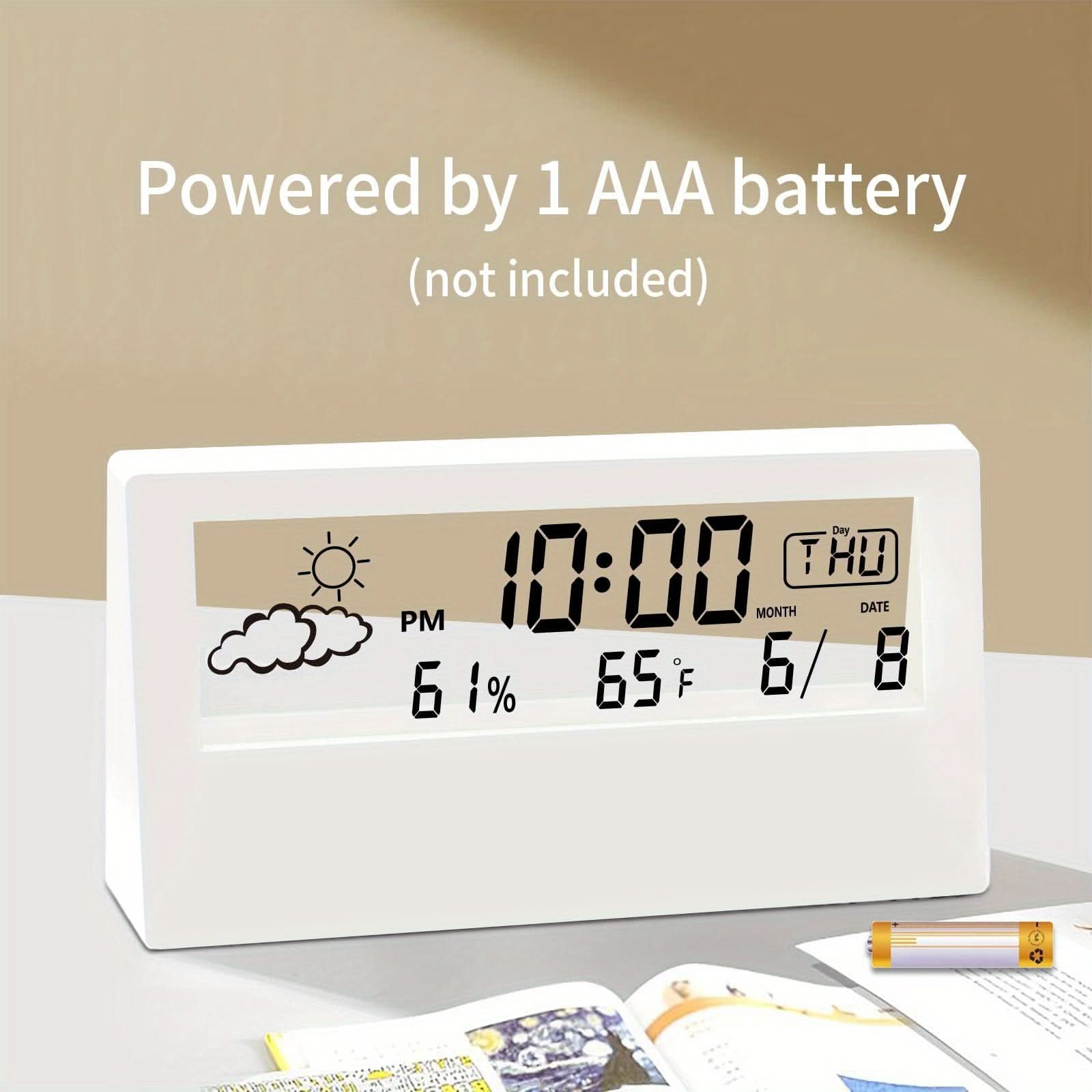 Transparent Digital Desk Clock – Modern LED Alarm Clock