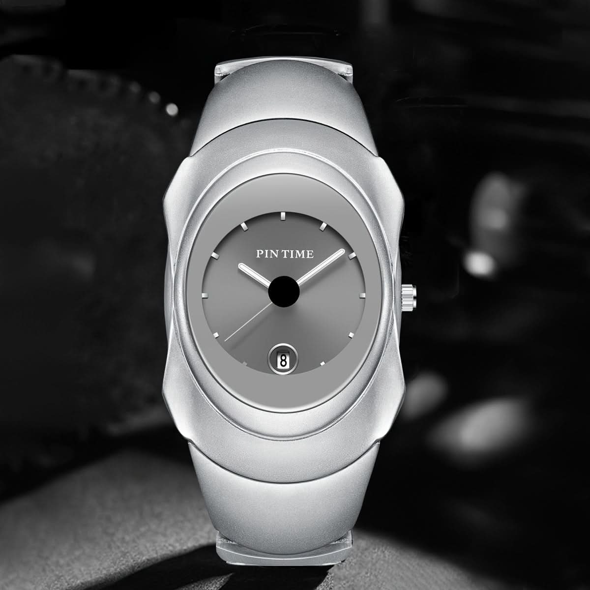 Men’s Ultra-Thin Quartz Business Watch – Stainless Steel Look, Date Display
