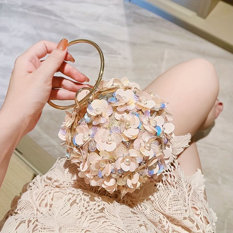 Elegant Pink Rhinestone Clutch Purse for Women