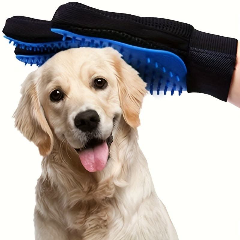 2pcs Deluxe Pet Grooming Gloves with Soft Bristle Mitts
