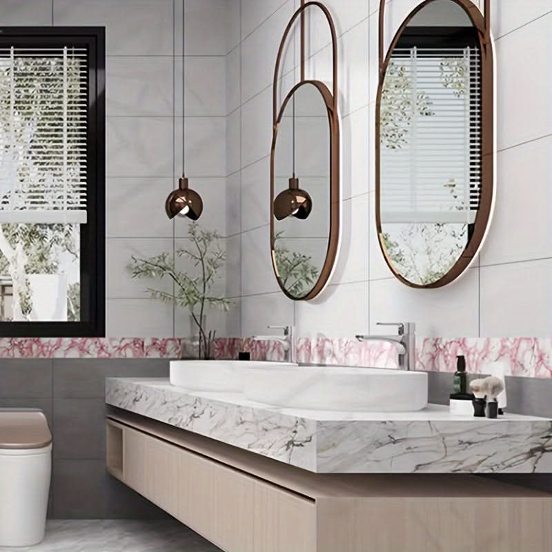 Vinyl Self-Adhesive Marble Pattern Wallpaper Border