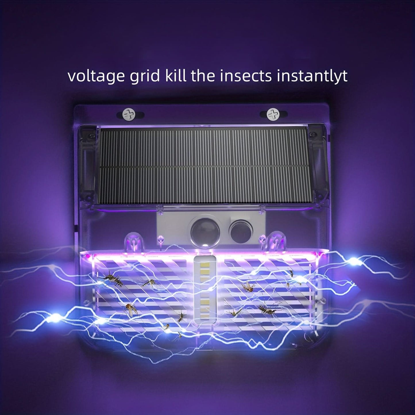 Outdoor LED Solar Mosquito Lamps - UV & Motion Sensor Wall Lamps