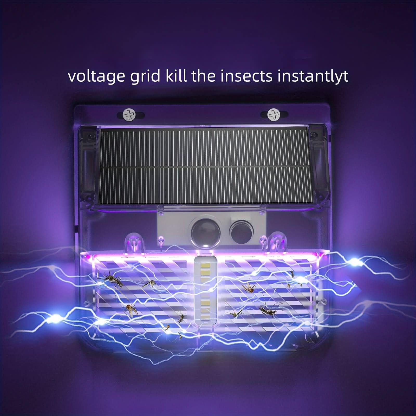 Outdoor LED Solar Mosquito Lamps - UV & Motion Sensor Wall Lamps