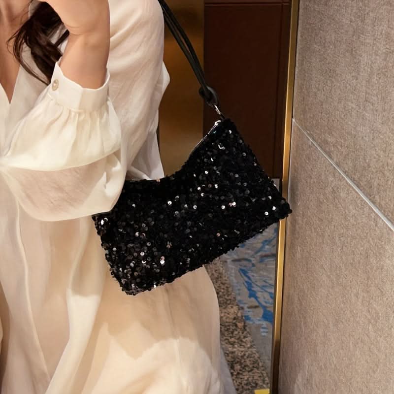 Small Square Sequined Shoulder Bag for Women