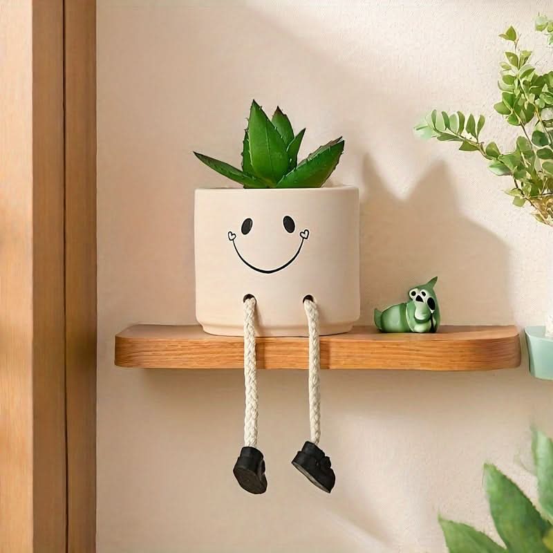 Adorable Ceramic Doll with Dangling Legs – Cute Shelf & Table Décor Gift