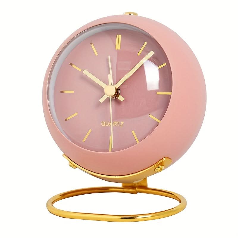 Silent Nordic Desk Clock – Battery-Operated Metal Alarm Clock