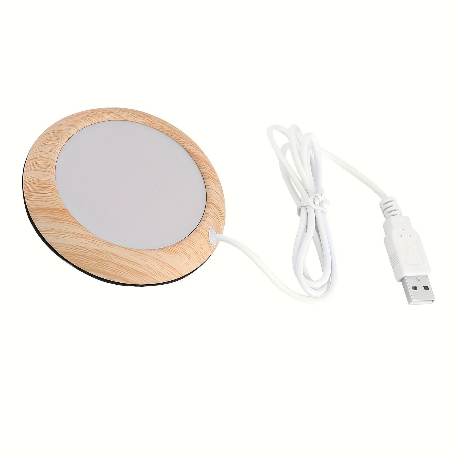 USB Wood Grain Coffee Mug Warmer Pad