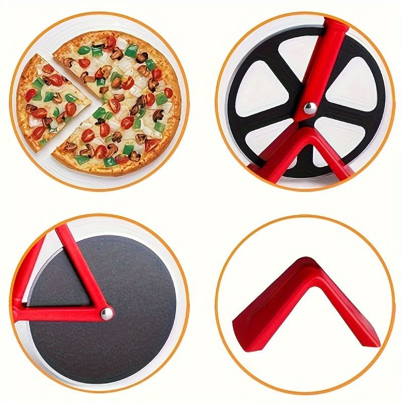 Bicycle-Shaped Pizza Cutter with Dual Stainless Steel Wheels